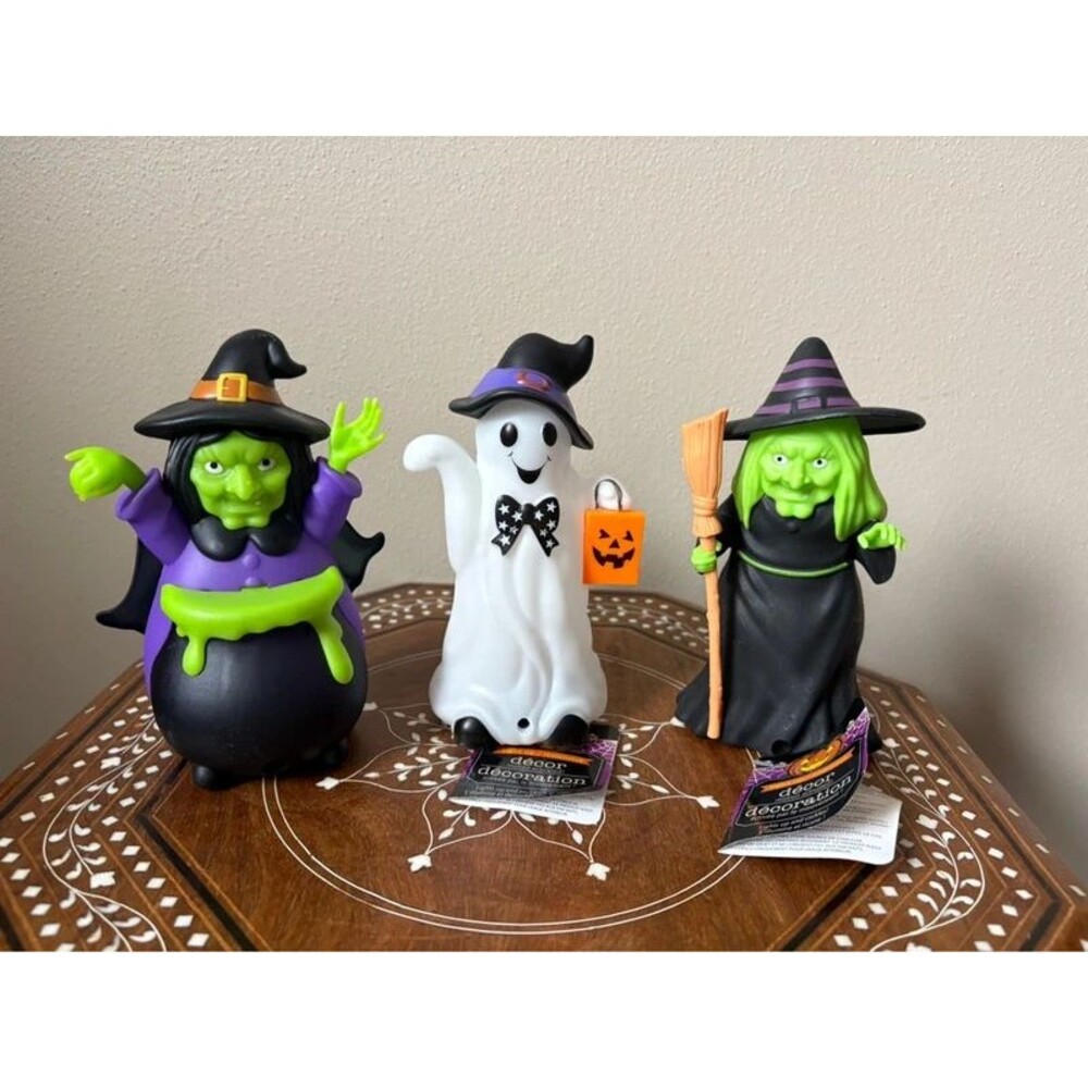 Motion Activated Light Up Plastic Ghost Witches
